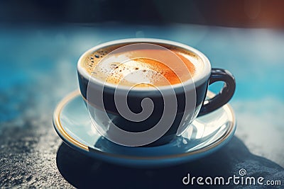 Espresso foam cup. Generate Ai Stock Photo