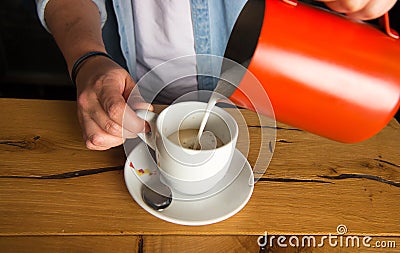 Italian express restaurant coffee maker Stock Photo