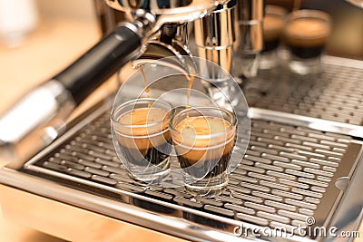 Espresso Machine with shallow DOF Stock Photo