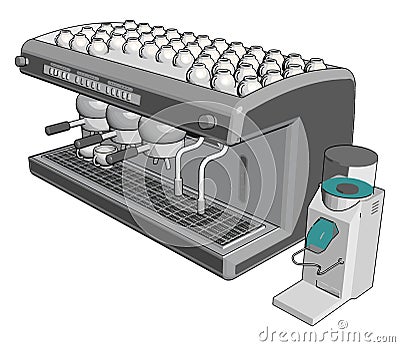 Espresso machine vector illustration on whiye background Vector Illustration