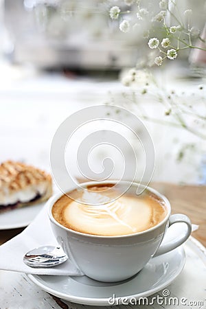 Espresso with milk. Cappuccino. Stock Photo