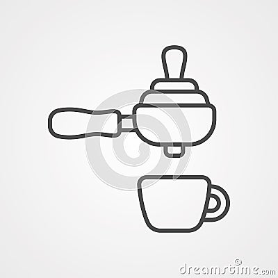 Espresso vector icon sign symbol Cartoon Illustration