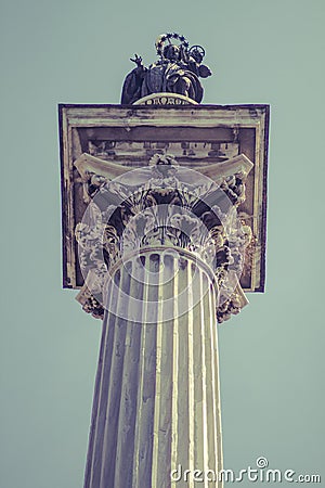 The Esquiline Obelisk at the Piazza dell`Esquilino square beside Saint Mary Major Stock Photo