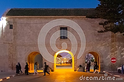 A historical door in the old medina in Essaouira Editorial Stock Photo