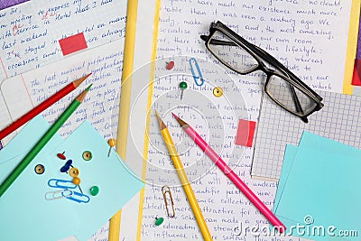 Essays in English language ready for lessons Stock Photo