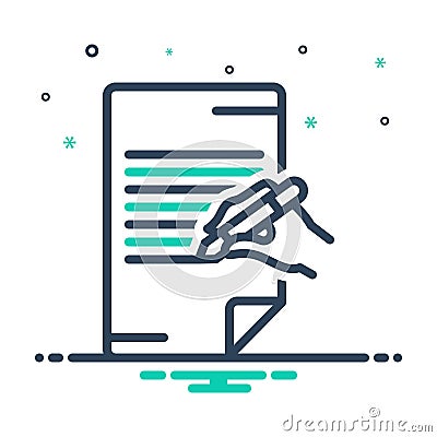 Mix icon for Essays, article and dissertation Stock Photo