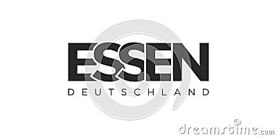 Essen Deutschland, modern and creative vector illustration design featuring the city of Germany for travel banners, posters, and Vector Illustration