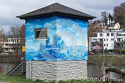 Water level monitoring station in Essen-Werden Germany Editorial Stock Photo