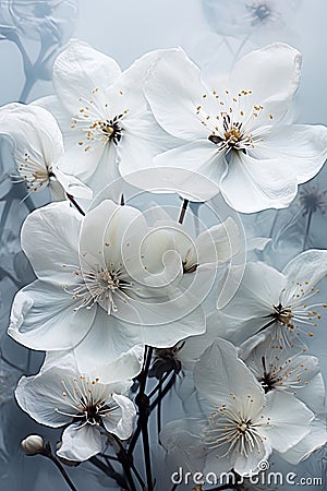 essence of abstracted nature through a close-up lens, focusing on the intricate details of leaves and petals. Stock Photo