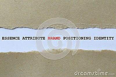 essence attribute brand positioning identity on white paper Stock Photo