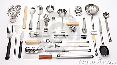 Essential cooking tools for preparing delicious and satisfying meals.AI Generated Stock Photo