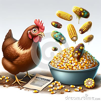 Essential Mycotoxin Dangers in Corn & Grain for Poultry Stock Photo