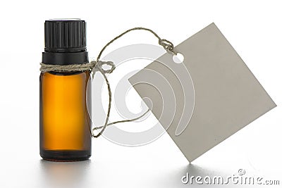 Essential oil, empty tags Stock Photo
