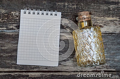 Essential oil recipe. Herbal medicine. Stock Photo