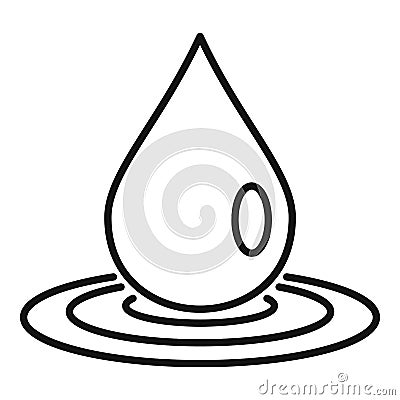 Essential oils big drop icon, outline style Vector Illustration