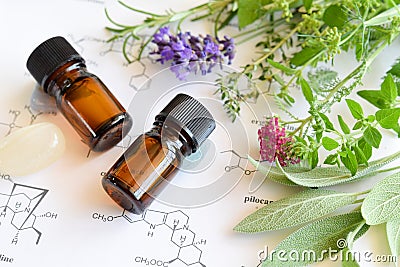 Essential oils and science Stock Photo