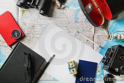 Essential travel accessories Stock Photo