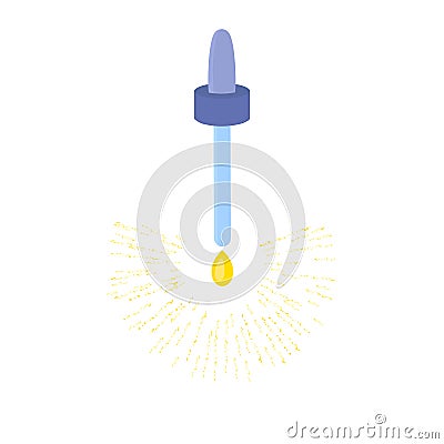 Essentiol oil dripping from pipette dropper illustration Vector Illustration