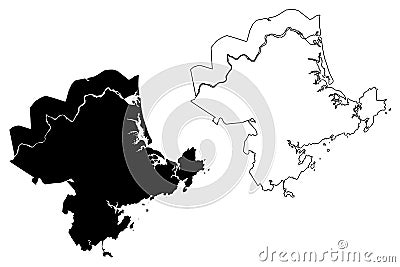 Essex County, Commonwealth of Massachusetts U.S. county, United States of America, USA, U.S., US map vector illustration, Vector Illustration