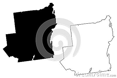 Essex County, New York State U.S. county, United States of America, USA, U.S., US map vector illustration, scribble sketch Essex Vector Illustration