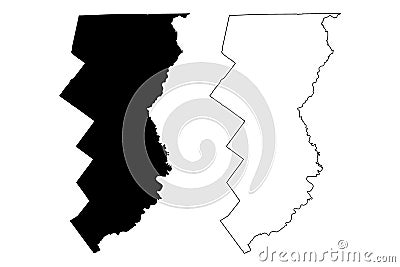 Essex County, State of Vermont U.S. county, United States of America, USA, U.S., US map vector illustration, scribble sketch Vector Illustration