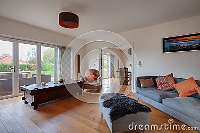 Traditional British wood floored sitting room Editorial Stock Photo