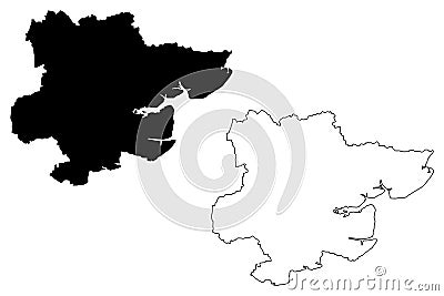 Essex map vector Vector Illustration