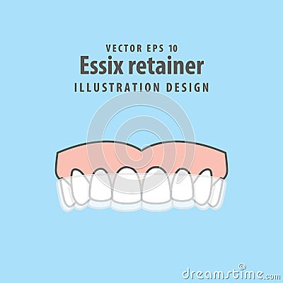 Essix retainer illustration vector on blue background. Dental co Vector Illustration
