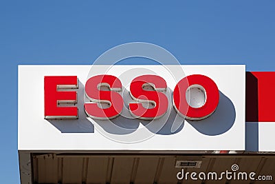 Esso logo on a gas station Editorial Stock Photo