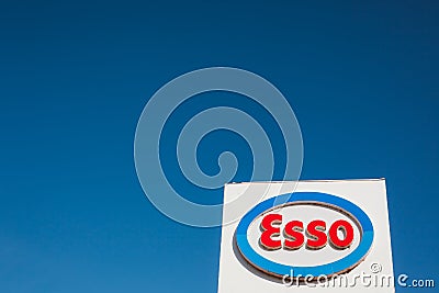 Esso logo on its gas service station Editorial Stock Photo