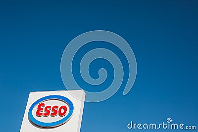 Esso logo on its gas service station Editorial Stock Photo