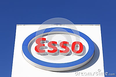 Esso logo on a panel Editorial Stock Photo