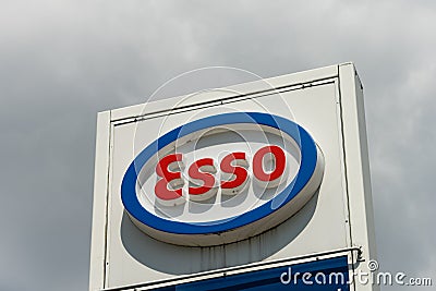 Esso Logo Sign of the Petrol Station Editorial Stock Photo