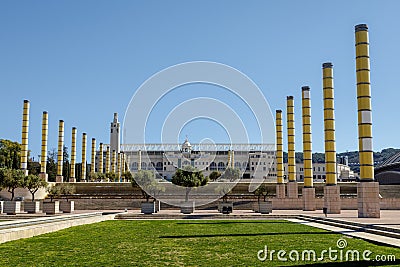 Estadi Olimpic Lluis Companys in Barcelona, Spain Stock Photo