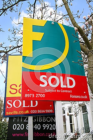 Estate Agent Signs Editorial Stock Photo