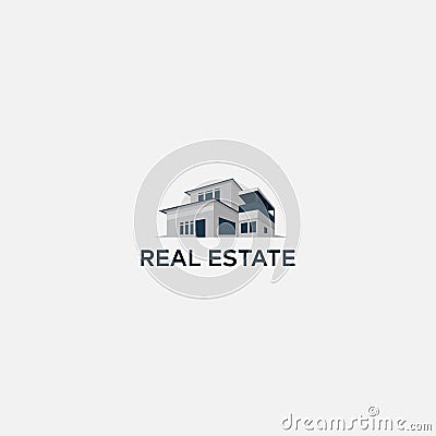 Estate of contemporary logo design home Vector Illustration