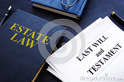 Estate law, last will and testament in a court. Stock Photo