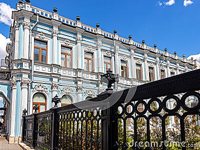 Estate of Orlov-Denisov in the Naryshkin Baroque style on Bolshaya Lubyanka Editorial Stock Photo