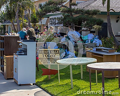 Estate Sale in Newport Beach Editorial Stock Photo