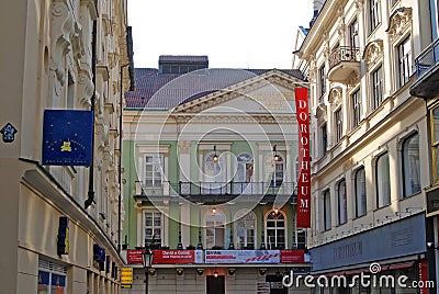 The Estates Theatre and Famous Dorotheum Auction House Prague Czech Republic Editorial Stock Photo