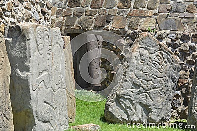 Estelas Zapotecas en MonteAlbÃ¡n Oaxaca Stock Photo