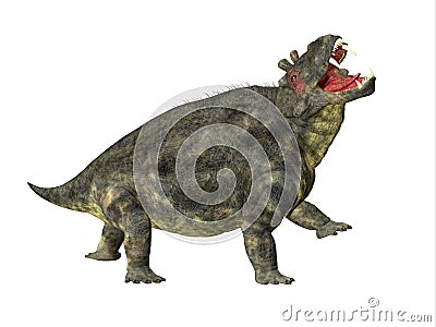 Estemmenosuchus uralensis Dinosaur Side Profile Stock Photo