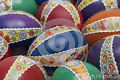 Ester eggs with decoration detail Stock Photo