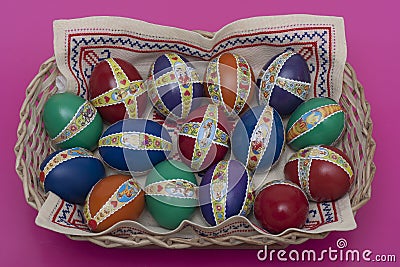 Ester eggs with decoration detail Stock Photo