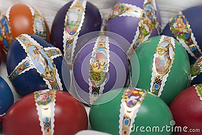 Ester eggs with decoration Stock Photo