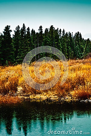 Estes Park, CO Sprague Lake Stock Photo