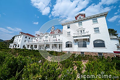 Sign for the Stanley Hedge maze, created in 2015 at the Stanley Hotel Editorial Stock Photo