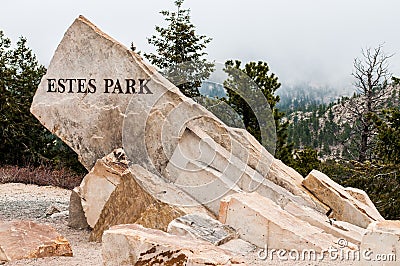 Estes Park Colorado Sign Stock Photo