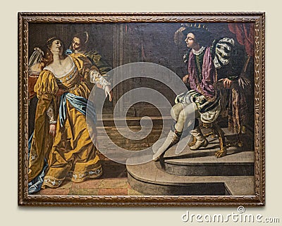 Esther and Ahasuerus, Artemisia Gentileschi, Oil on Canvas, Metropolitan Museum. Editorial Stock Photo