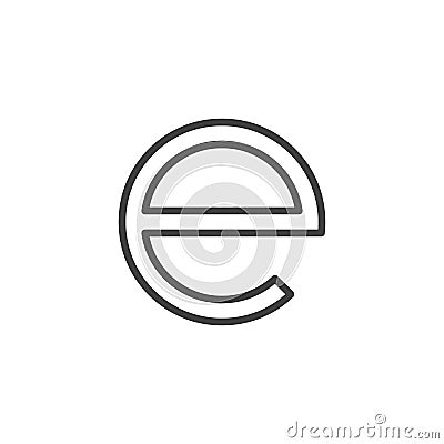 Estimated sign line icon Vector Illustration